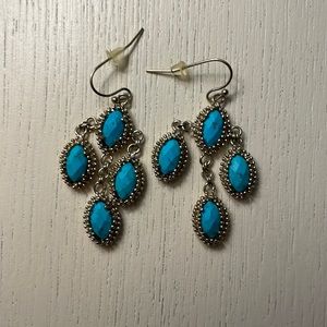 Kendra Scott turquoise Fiona chandelier dangly earrings